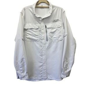 Realtree‎ Fishing Mens White Long Sleeve Button Down Performance Shirt Size M